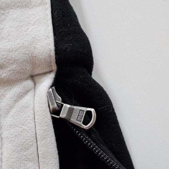 Polo Ralph Lauren Sweatpants Women XXL Black White Zip Hems Pockets Fleece Lined - Picture 9 of 16